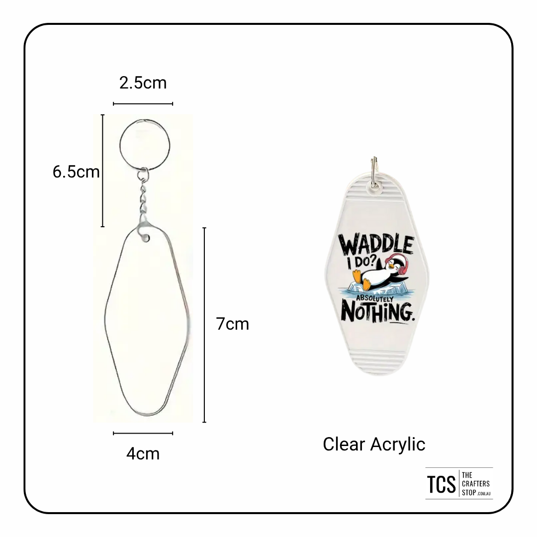 Acrylic Clear "Hotel" Style Blank Keyring