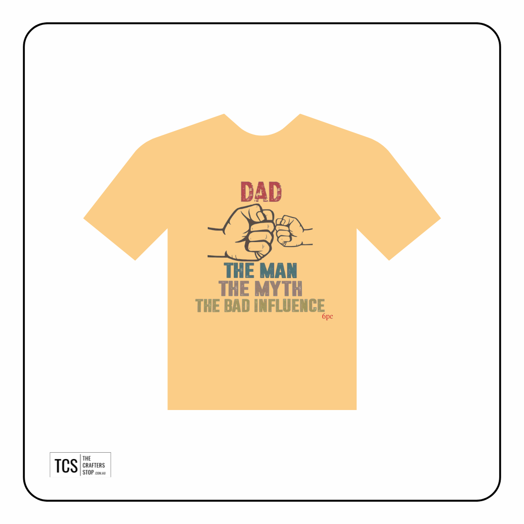 Fathers Day "DAD, THE MAN" DTF Iron On Transfers