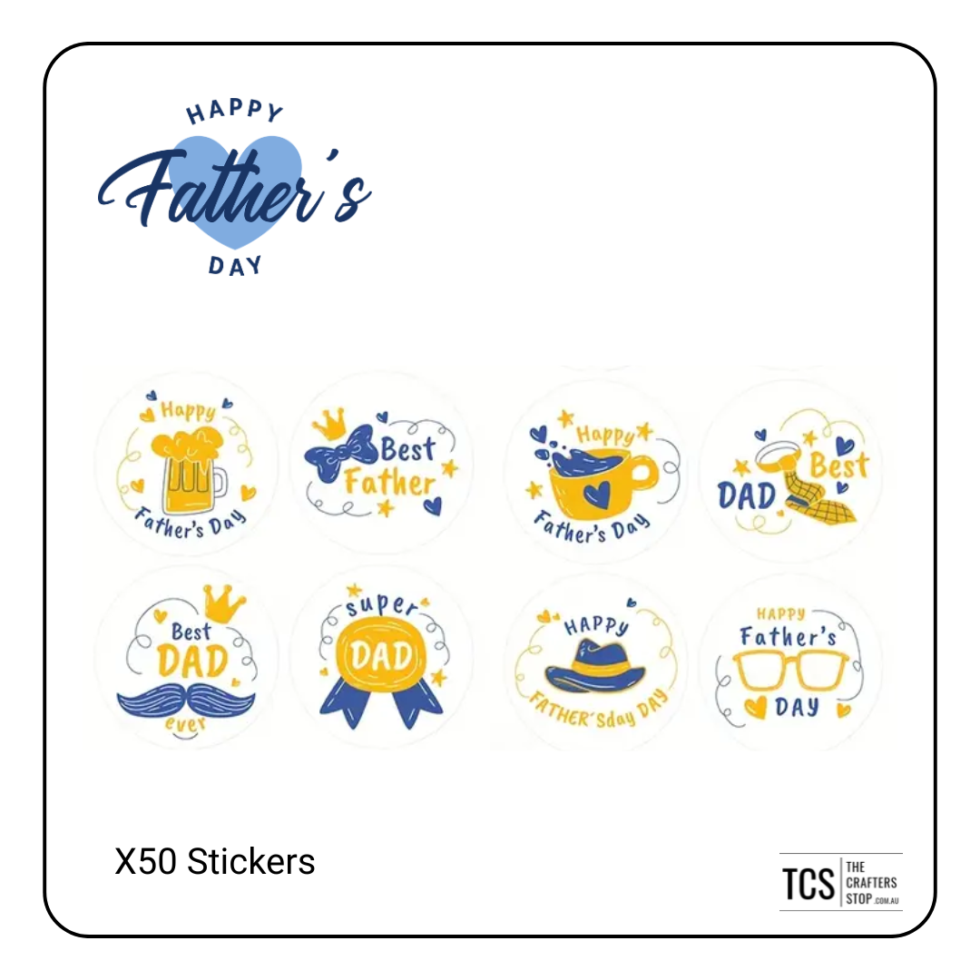 Happy Fathers Day Sealing or Business Stickers (2.5cm)