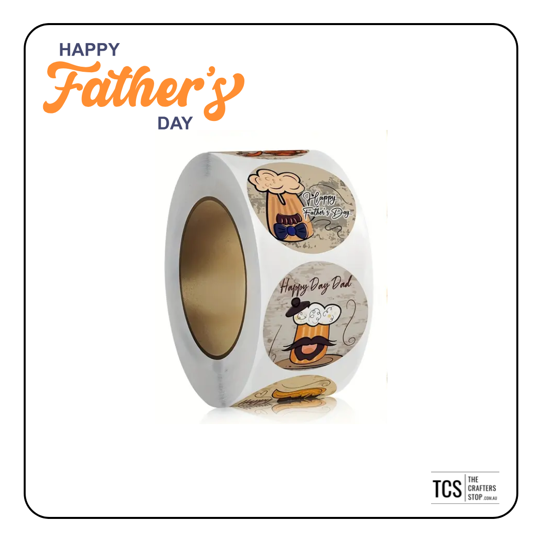 Happy Fathers Day Sealing or Business Stickers (2.5cm)