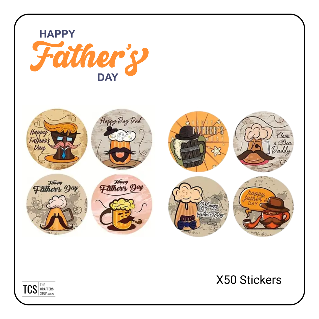 Happy Fathers Day Sealing or Business Stickers (2.5cm)