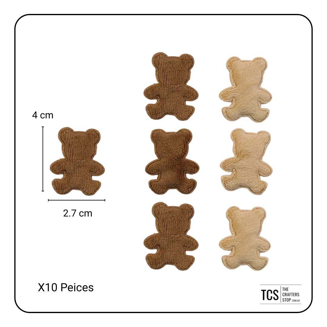 Fluffy Fabric Teddy Bear Applique/Embellishments