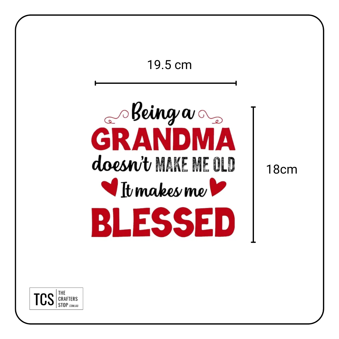 Mothers Day Grandma Ready Made DTF Iron On Transfer