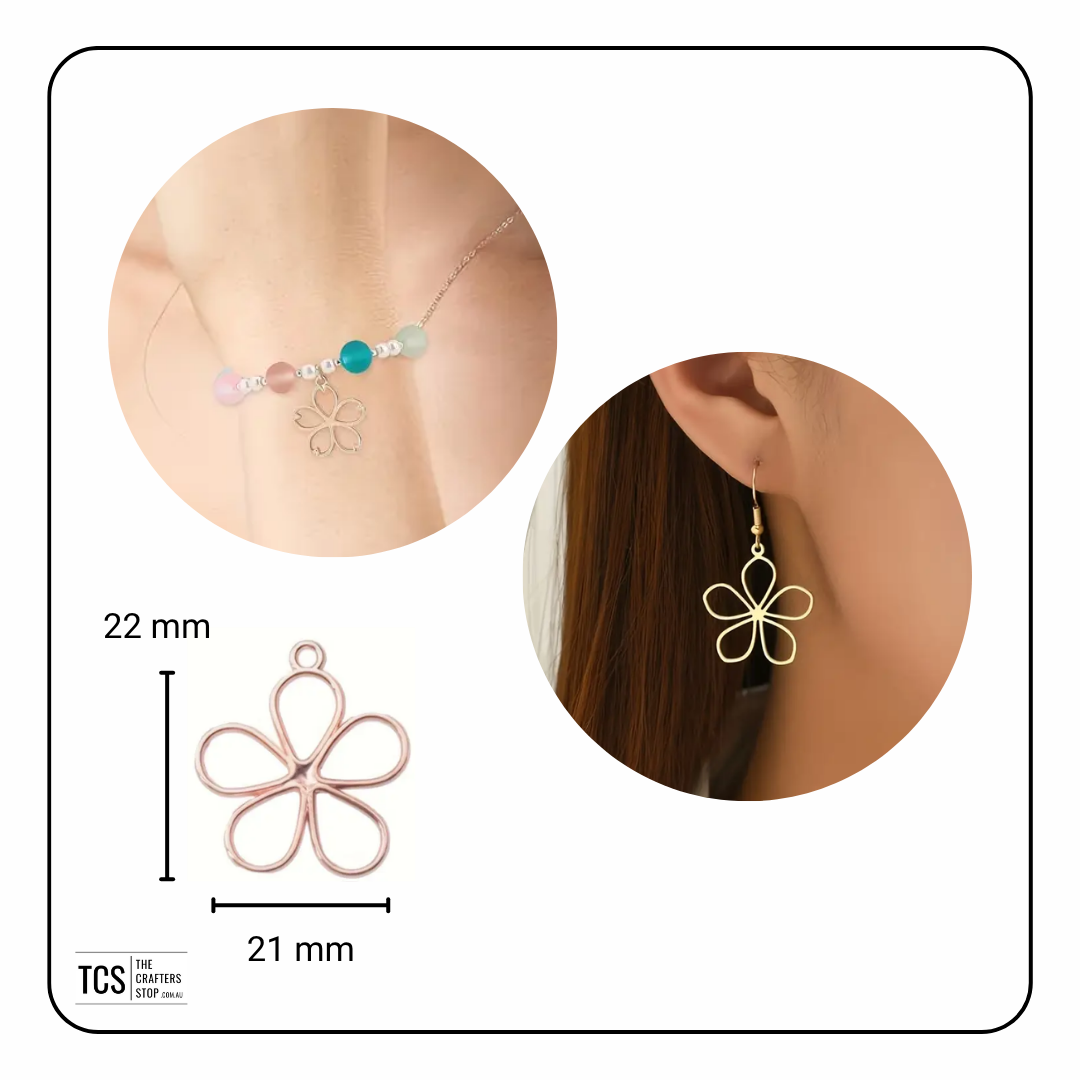 Hollow Metal Flower Charms