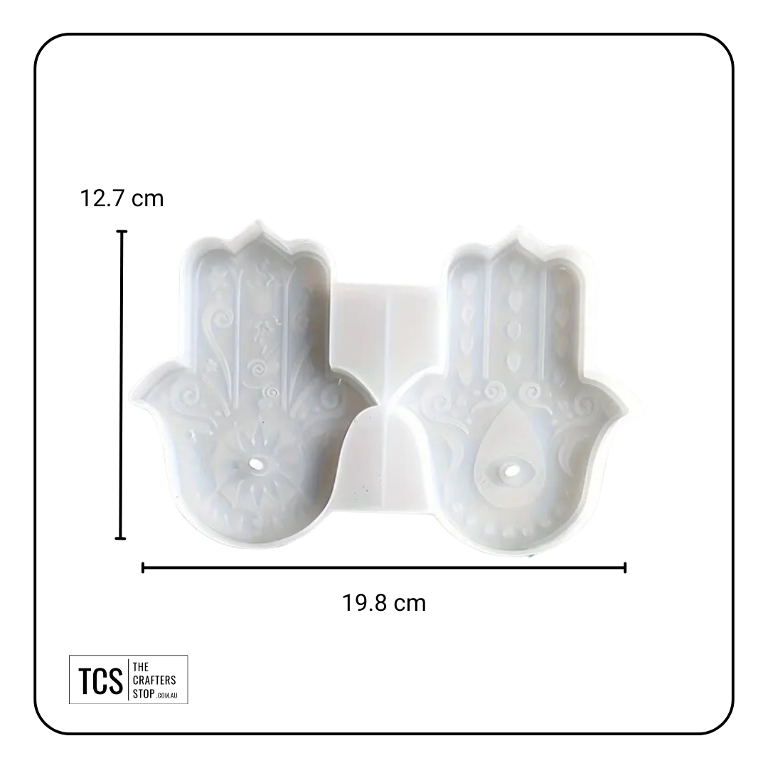 Resin Silicone Double Hamsa Hand Incense Holder Mould