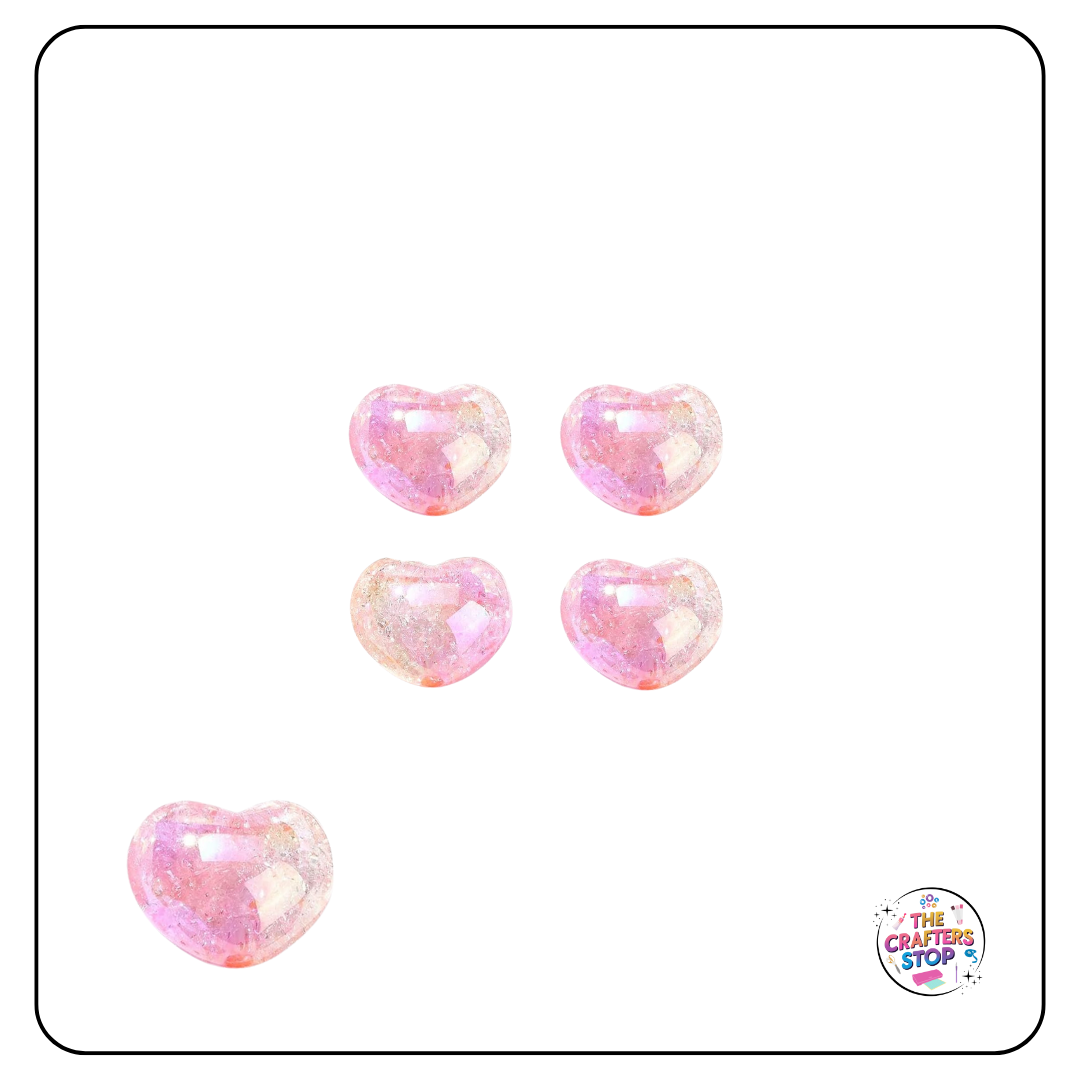 Large Acrylic Heart Iridescent Beads - Perfect for DIY Pens