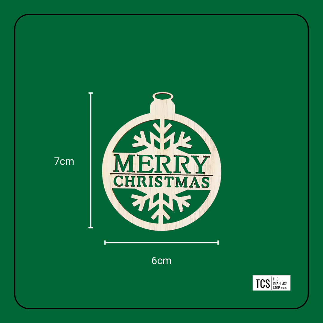 Wooden Round "Merry Christmas" Ornament