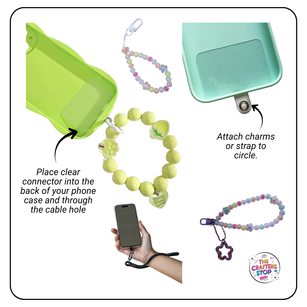 Mobile Phone Clear Charm or Strap Connectors