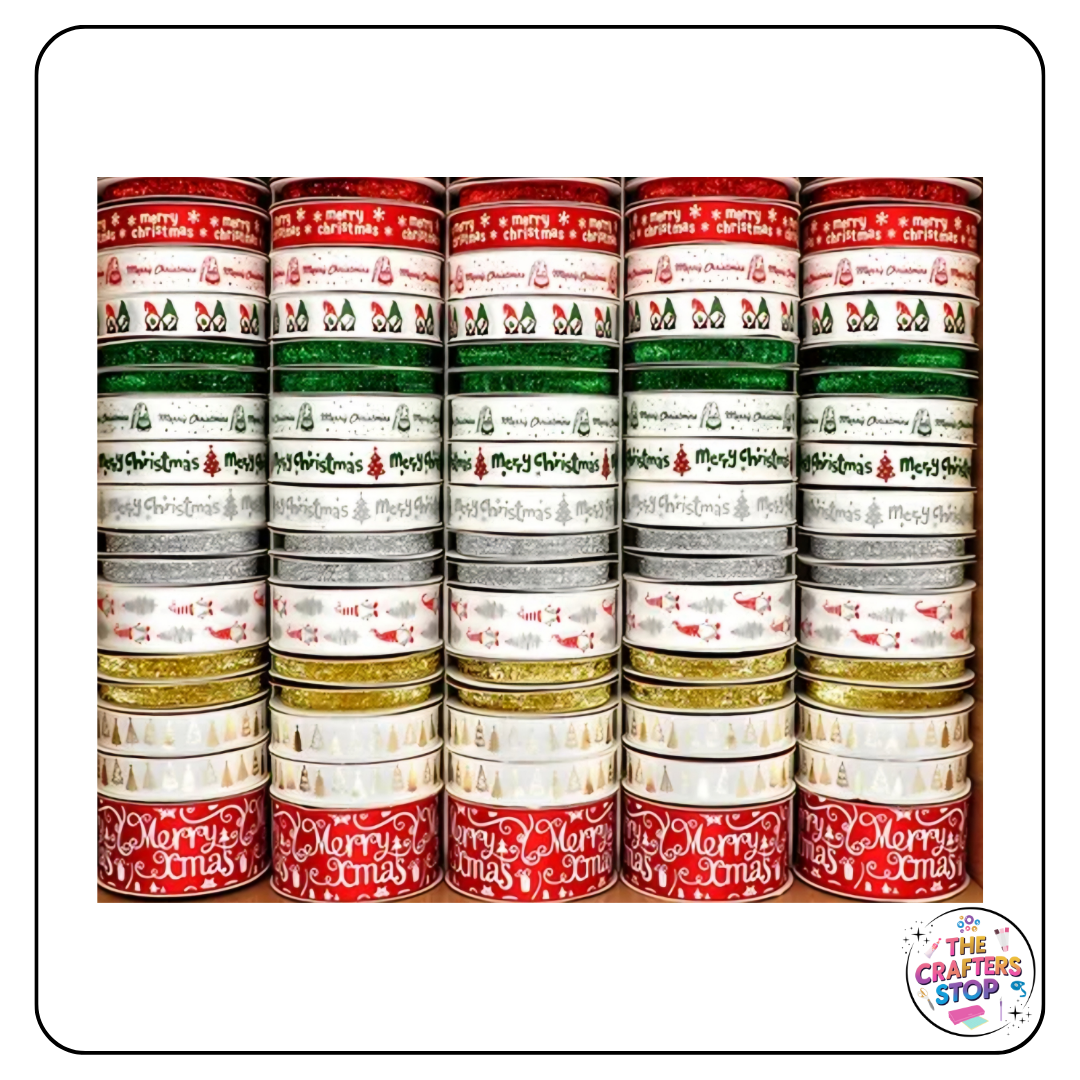 Decorative Christmas Ribbon - Multiple designs & sizes