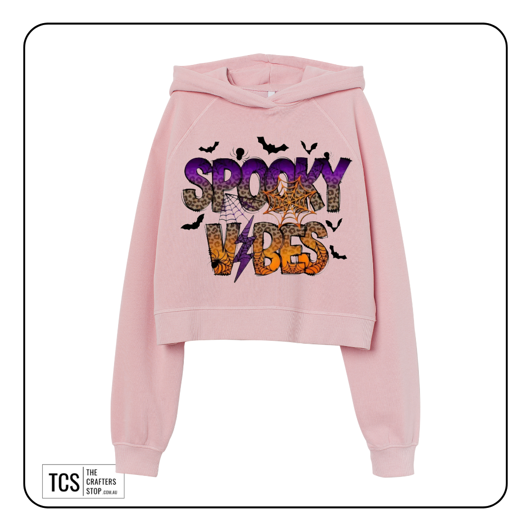 "SPOOKY VIBES" Halloween Theme Ready Made DTF Iron On Transfers