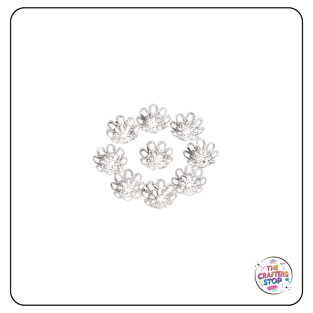 8mm Metal Flower Style Bead Caps
