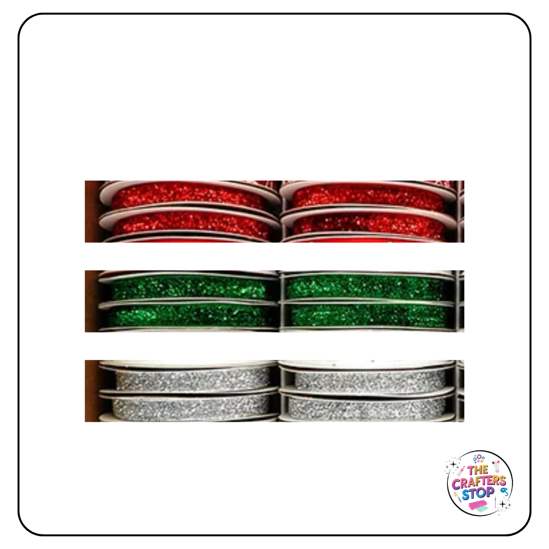 Glitter/Tinsel Style Christmas Ribbon