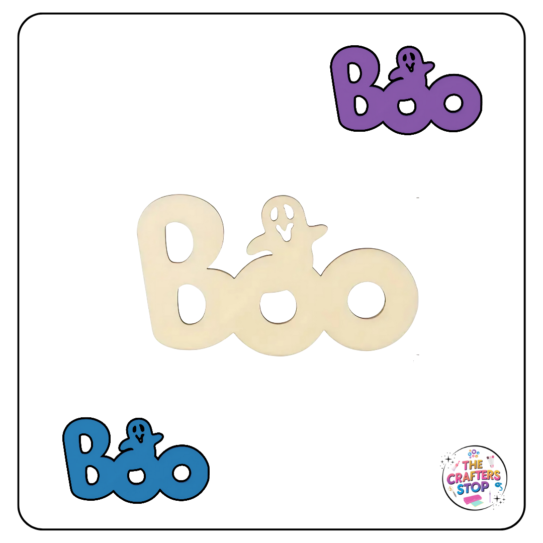 Halloween Wooden Cutout Shapes - Boo