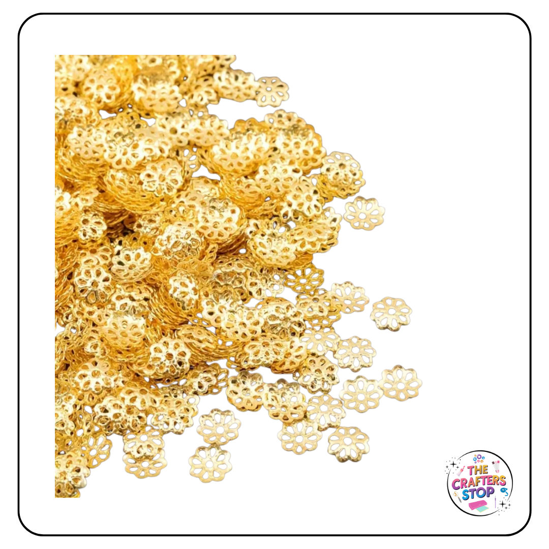 7mm Metal Flower Style Bead Caps