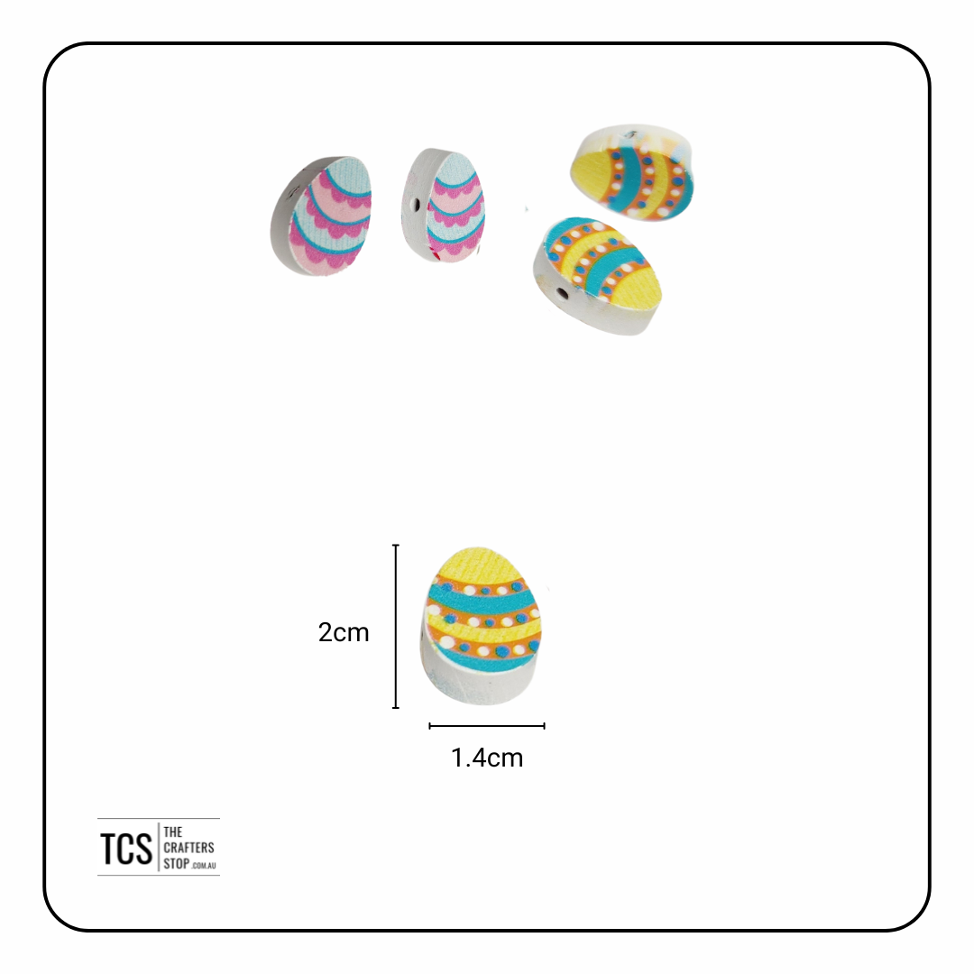 Wooden Easter Egg Shaped Beads