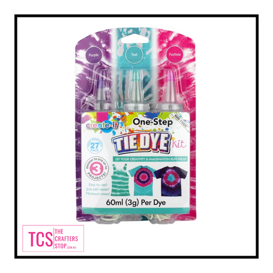 Tie Dye Kit - 3 Colours (Purple/Teal/Fuchsia)
