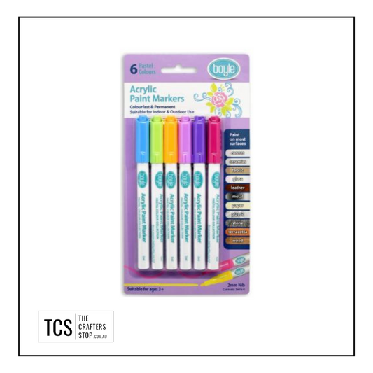 Boyle Acrylic Paint Markers - 6pk (2 Different Sets)