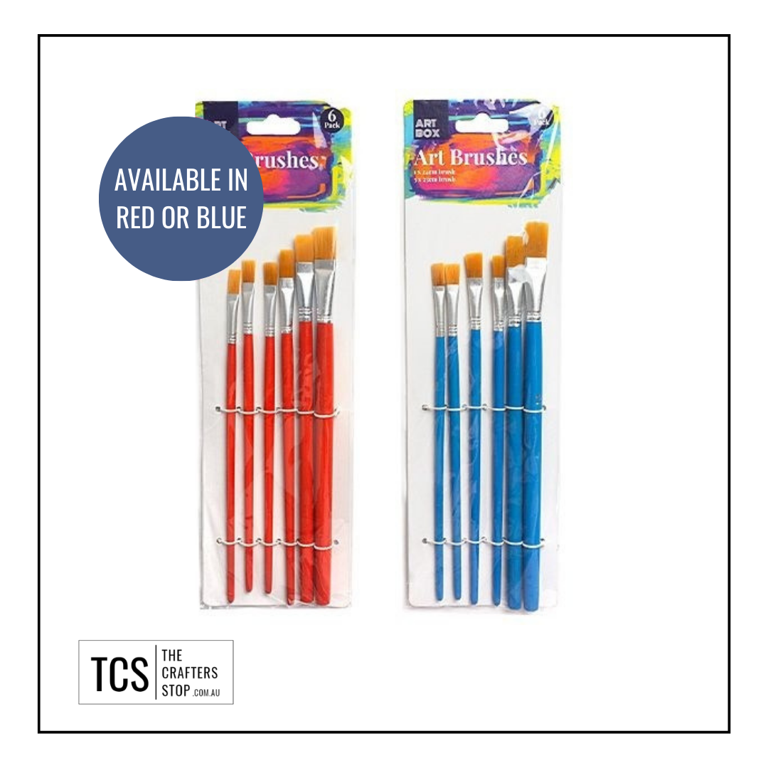 Art Box 6pce Flat Art Brush Set The Crafters Stop
