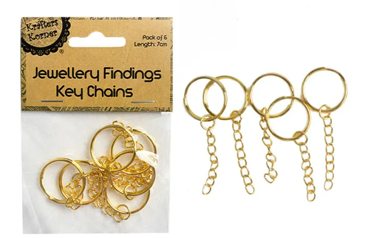 Gold Keyring Chain and Split rings