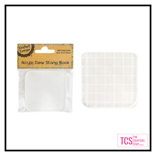 Clear Acrylic Stamping Block with Grid Lines