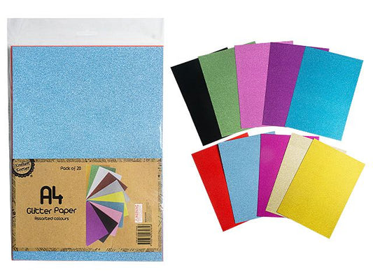 Coloured Glitter Paper (20 Pack)