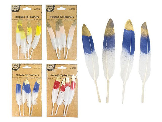 Decorative Gold Tip Craft Feathers