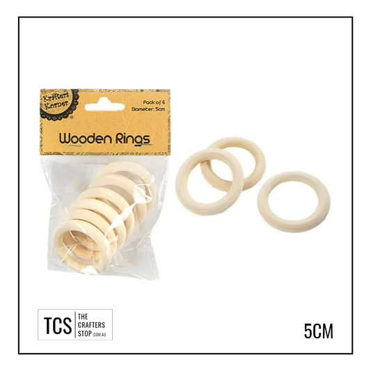 Wooden Craft Rings - 2 Sizes