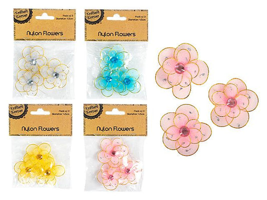 Soft Nylon Wired Flowers