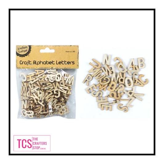 Wooden Alphabet Craft Letters - 200 Pack