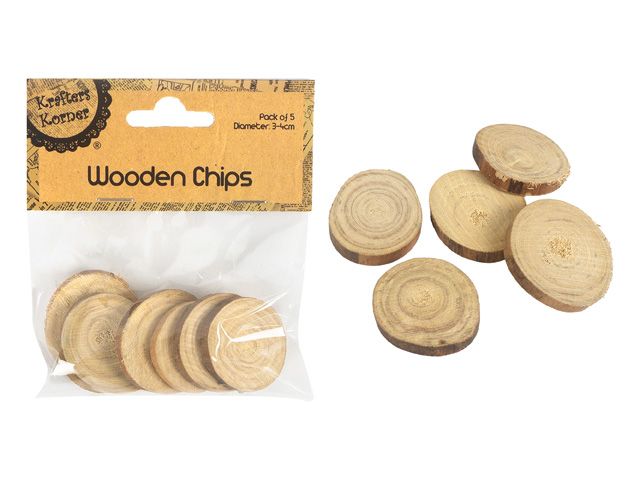 Natural Wooden Slices/Chips 3-4cms