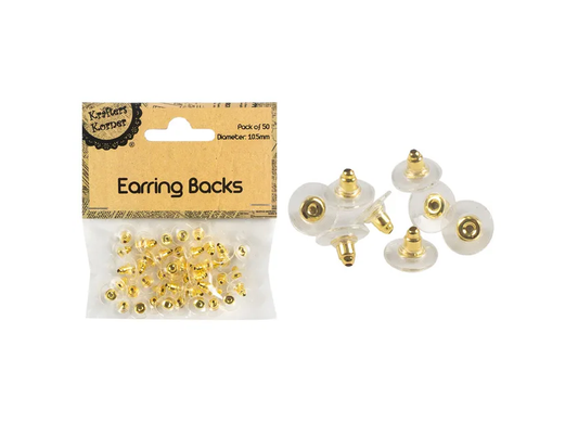 Jewellery Earring Backs - Gold 50pcs