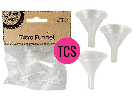 Plastic Clear Micro Craft Funnel - Pack of 3