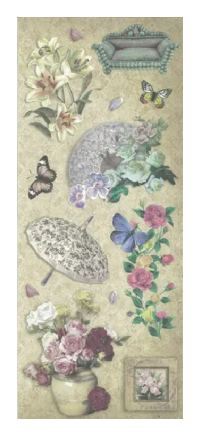 Scrapbooking Embossed Stickers - Floral Designs