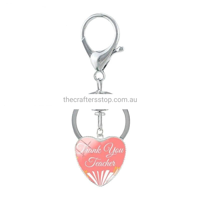 Teachers Heart Shaped Metal Keyrings