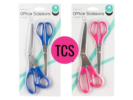 Twin Pack of Scissors - Blue/Pink