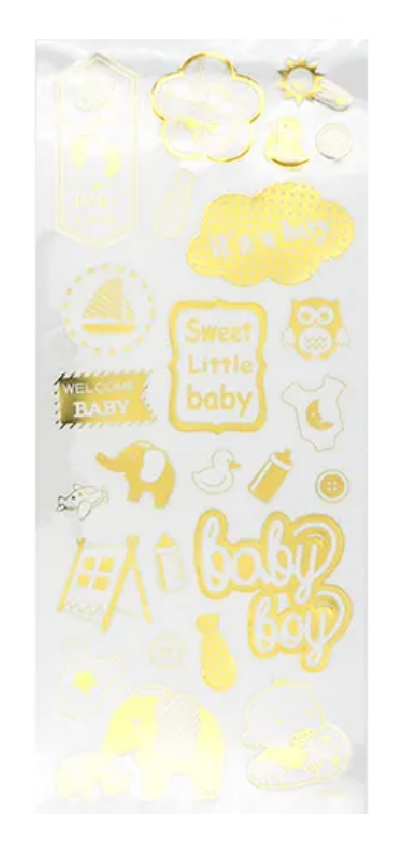 Baby Boy Gold Scrapbooking Stickers