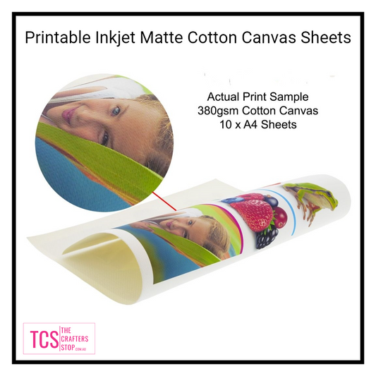 Printable Inkjet Matte Cotton Canvas A4 Sheets