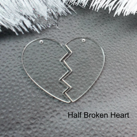 Acrylic Split Heart Blank