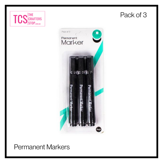 Black Permanent Markers (Pack of 3)