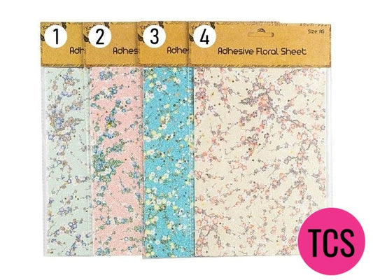A5 Floral Glitter Sheet - 4 Designs