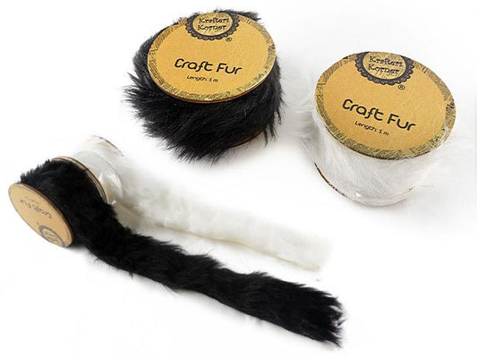 Faux Fur Roll - 1m (Black/White)