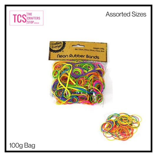 100g Neon Rubber Bands