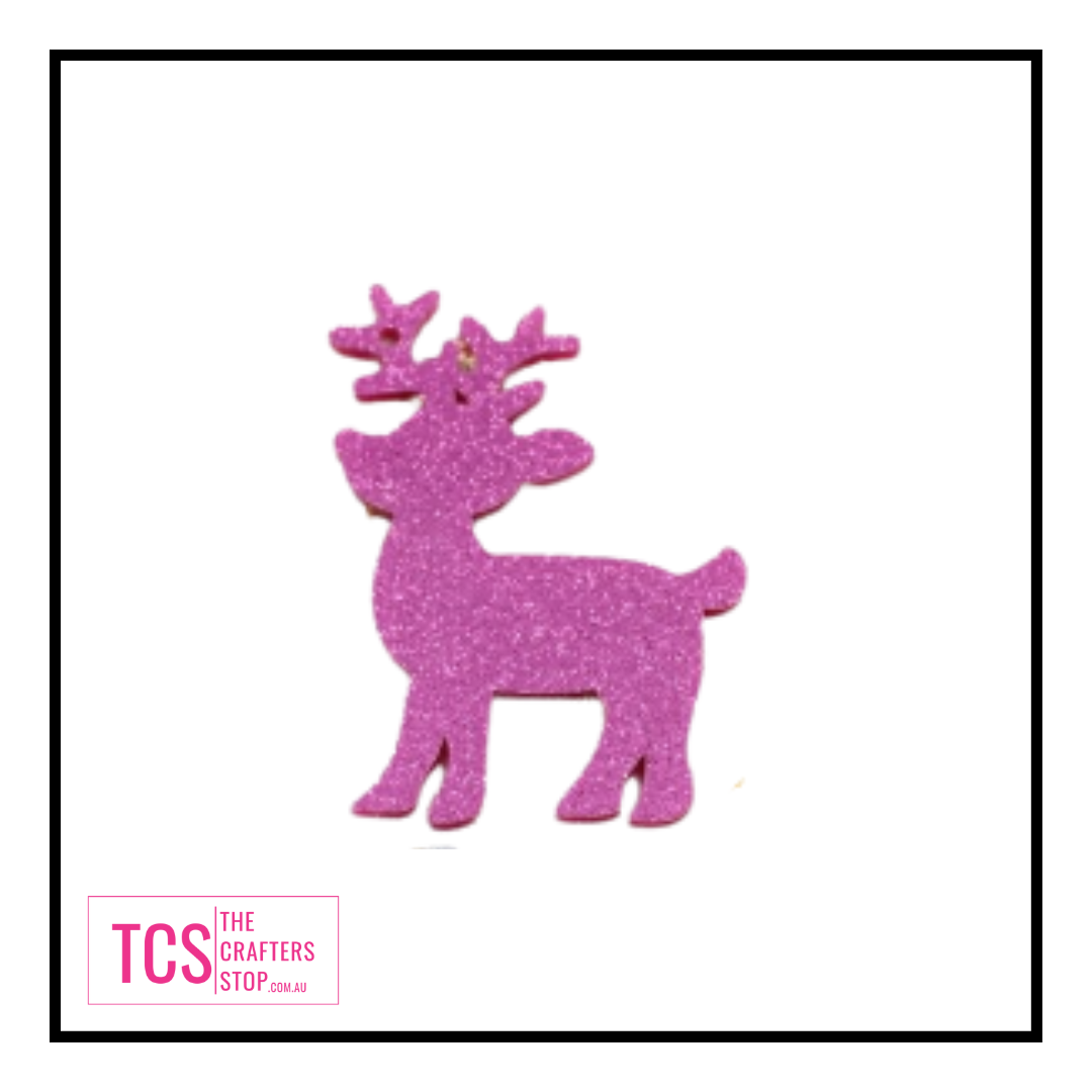 Acrylic Glitter Christmas Reindeer Blank