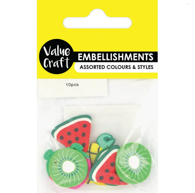 Assorted Fruit Embellishments 10pcs