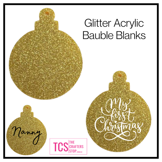 Christmas Glitter Acrylic Bauble Blanks