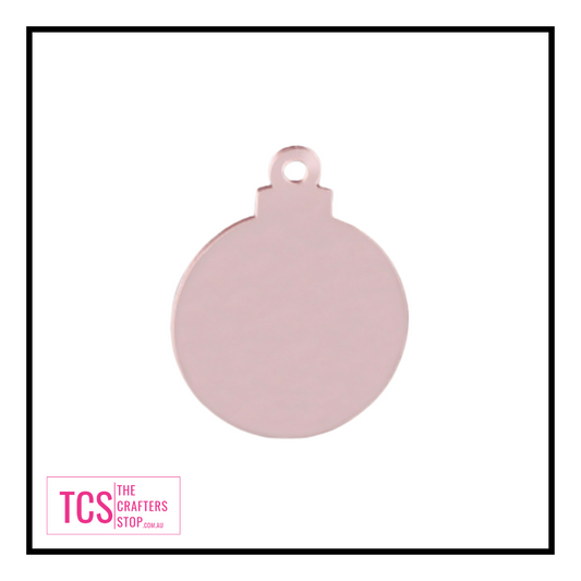 Rose Gold Mirror Acrylic Christmas Bauble Blank
