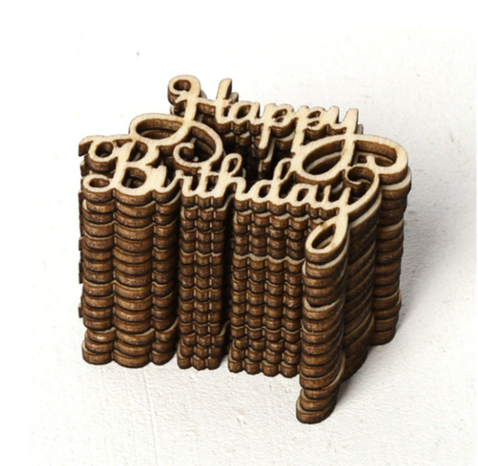 Wooden Laser Cut-out - Happy Birthday