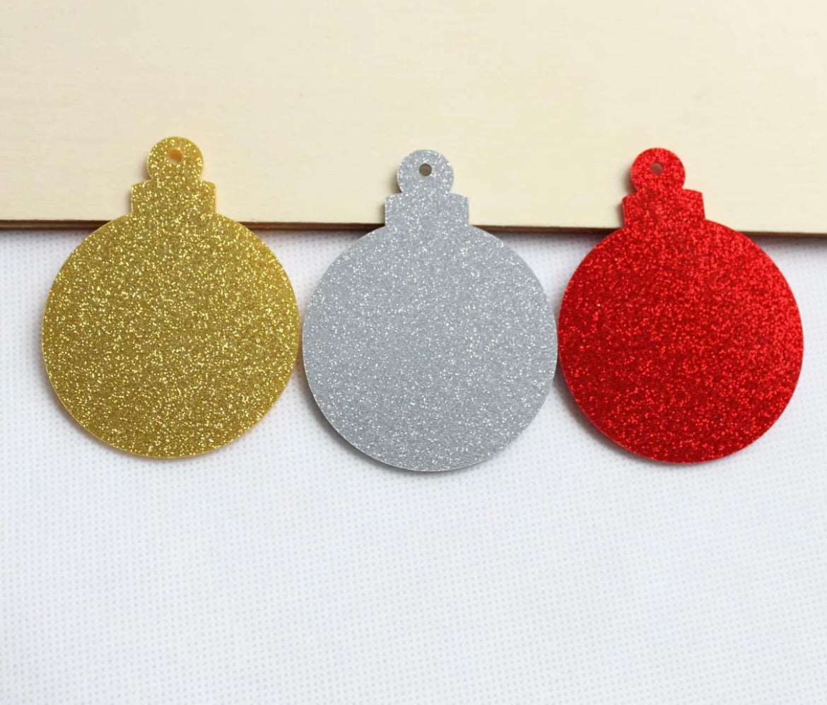Christmas Glitter Acrylic Bauble Blanks