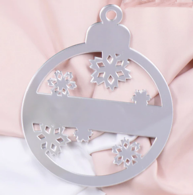 Mirror Acrylic Christmas Snowflake Bauble Blank