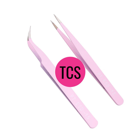 Pointed or Curved Weeding Vinyl Tweezers - Pink